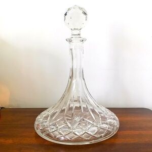 Rogaska Cut Crystal Glass Ships Decanter W/ Stopper - Vintage Mid-Century Modern